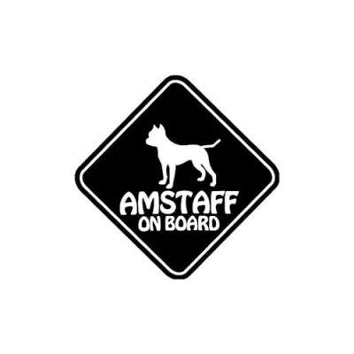 Imagen de JIFENLI Pegatinas para Coches 15CM * VINILO PEGATINA CALCOMANÍAS COCHE AMSTAFF A BORDO PERRO MASCOTA Negro Plata