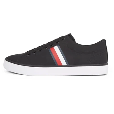 Imagen de Tommy Hilfiger Sneaker con suela vulcanizada Hombre Core Stripes Mesh Low Top, Negro (Black), 46