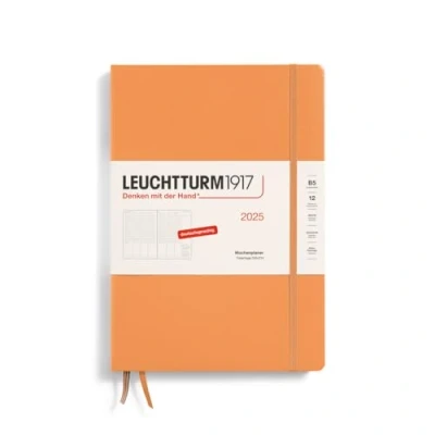 Imagen de LEUCHTTURM1917 370583 Agenda semanal 2025, Composition B5, tapa dura, calendario de 12 meses, 80 g, a rayas, color albaricoque