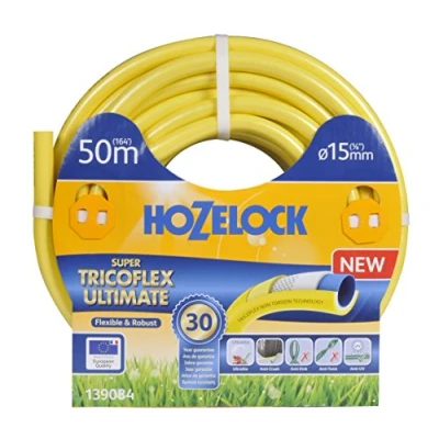 Imagen de Hozelock 139084 Súper Tricoflex Ultimate Ø15mm 50m, Amarillo, 50 x 40 30 cm