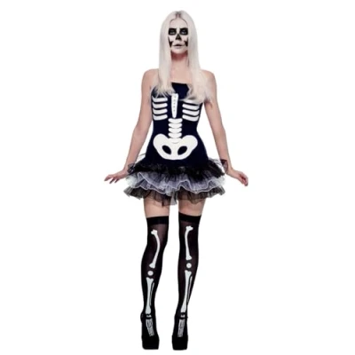 Imagen de Smiffys Disfraz Fever de esqueleto, con vestido tutú y tirantes transparentes desmontables