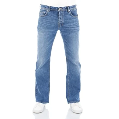 Imagen de LTB Pantalones Vaqueros para Hombre Timor Bootcut, básicos, algodón Vaquero, elásticos, Cintura Profunda, Azul, Negro, Stormi Wash (53941), 33W x 32L