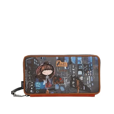 Imagen de Anekke Cartera de Mujer para el Pasaporte Protección RFID Elaborada en Polipiel con Cierre Cremallera Contemporary Accesorios y Complementos Medidas 23x12x3 cm