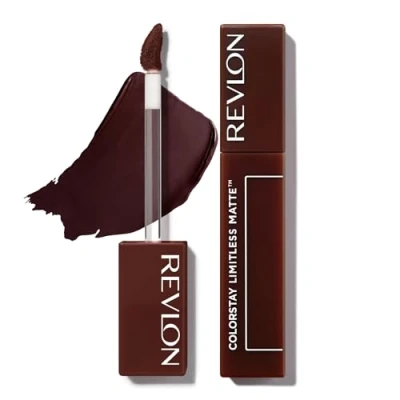 Imagen de Revlon ColorStay Limitless Matte, Pintalabios Mate de larga duración, Fórmula Vegana, No Budge Ligera/Cómoda, Resistente al Agua, Tono 016 Extra Shot