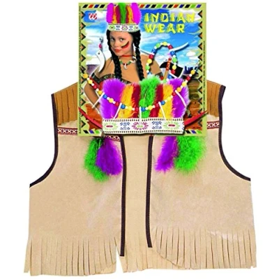 Imagen de WIDMANN 4286I indios Kinderkostümset, chaleco, tocados y accesorios