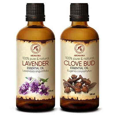 Imagen de Aceite Esencial de Lavanda Lavandula Angustifolia Clavo 2x100ml Eugenia Caryophyllus Aromaterapia Puro y Natural Difusores Velas Caseras