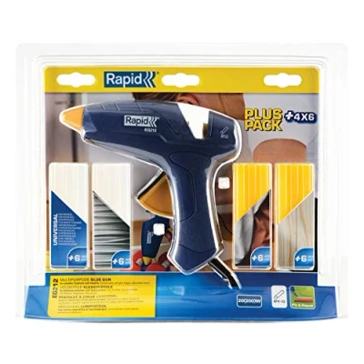 Imagen de Rapid EG212 pistola de termofusión diámetro 12 mm con 4 tipos pegamento 24 pcs, azules, 5000530