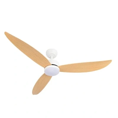 Imagen de Abrila Ventilador DC GENIL Color Blanco con tres Aspas en Haya 6 Velocidades Ajustables 3 Temperaturas de Luz Memoria Mando a Distancia Incluido