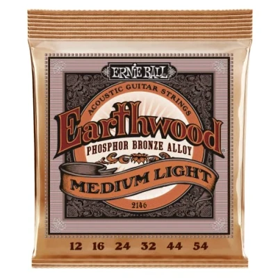 Imagen de Ernie Ball Earthwood Medium Light Cuerdas para guitarra acústica, bronce fosforado, calibre 12 54
