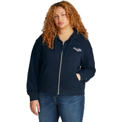 Imagen de Tommy Hilfiger Curve Script ZIP Hoodie Sudadera con cremallera, Mujer, Talla: 56, Dark night navy
