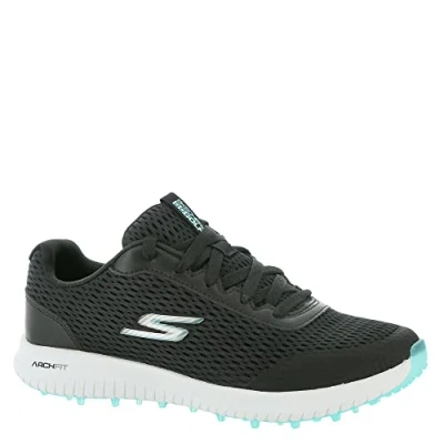 Imagen de Skechers Zapatos de Golf Impermeables para Mujer 2022 Go MAX Fairway 3 sin Pinchos, Negro/Turquesa, 39.5 EU