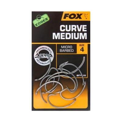 Imagen de Fox Edges Curve Shank Medium 4 micro barba Anzuelos carpfishing