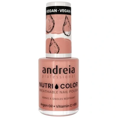 Imagen de Andreia Professional NutriColor Esmalte de Uñas Vegano con Nutrientes 100% Natural Laca Transpirable y Amigable Color NC7 Pink 10,5ml