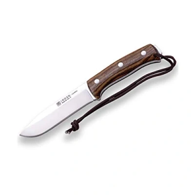 Imagen de Joker Cuchillo de caza Nomad CN125 P, 12,7 cm hoja, funda piel negra, mango nogal, incluye pedernal, Herramienta pesca, caza, camping y senderismo