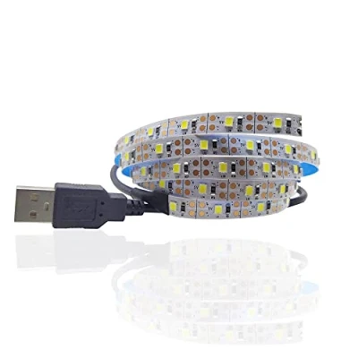 Imagen de Tira de luz LED SMD 3528 con cable USB 5 V cm y 0,5 m para decoración escritorio Navidad iluminación fondo TV (blanco, puerto USB)