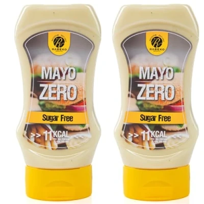 Imagen de Salsa Rabeko Zero Mayo, 2 x 350ml sin azúcar y baja en grasas productos saludables, bajos carbohidratos calorías para ensaladas, patatas fritas, hamburguesas, parrilladas