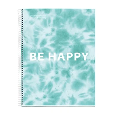 Imagen de Miquelrius Cuaderno Libreta, Tapa Dura Cartón, A4, 4 Franjas de Colores, 120 Hojas Cuadriculadas 90 gramos, Taladros, Tie Dye Azul