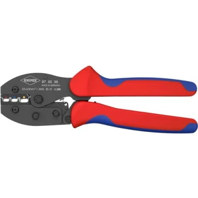 Imagen de Knipex PreciForce® Alicate para crimpar terminales bruñido, con fundas multicomponentes 220 mm (cartulina autoservicio/blíster) 97 52 36 SB