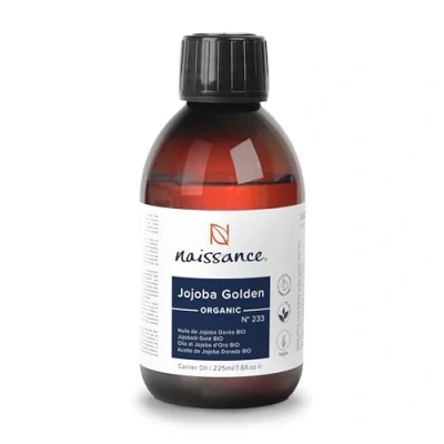 Imagen de Naissance Aceite de Jojoba Orgánico (No. 233) 225ml Sin Refinar, Prensado en Frio Natural Hidratante para Cara, Pelo, Uñas, Barba, Cuerpo, Cutículas