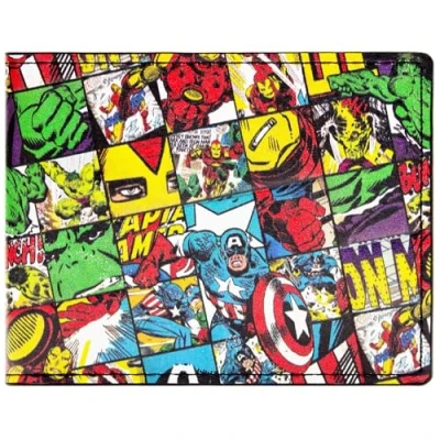 Imagen de Captain America Avengers Personajes a Cuadros Billetera/Cartera Bi Fold Porta ID &amp; Tarjetero, Multicolor
