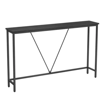 Imagen de VASAGLE Consola para Pasillo, Sofá Delgada Sala de Estar, Mesa Entrada, Montaje Fácil, Gris Carbón y Negro Tinta LNT020B04, 120x23x74cm
