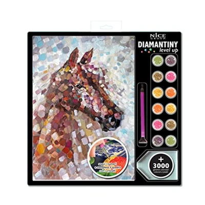Imagen de DIAMANTINY Level Up Animals Paintings Actividad Crystal Art, Diamond Painting Kit, 1 cuadro surtido, A4, 96340