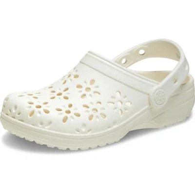 Imagen de Crocs Unisex Niño Classic Floral Cut out Clog K Zueco, Chalk, 32/33 EU