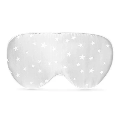 Imagen de Navaris Antifaz para Dormir de Seda Máscara Ojos Viaje y meditación Unisex Ajustable 100% Oscura Incluye Bolsa Motivo Estrellas