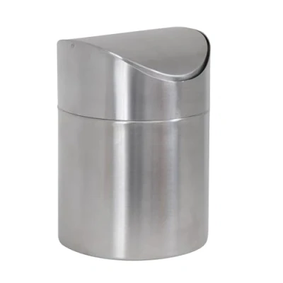 Imagen de MSV Cubo DE Basura Acero Inoxidable para Mesa.12X16.5 CM, Gris Mate, 16.5x12x12 cm