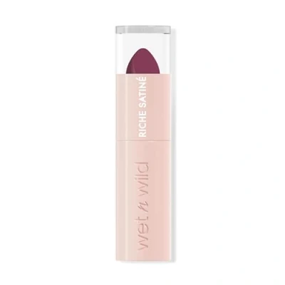 Imagen de Wet n Wild Rich Satin Lip Color, Pintalabios de Larga Duración con Acabado Satinado, Fórmula Hidratante que no Reseca y Ricamente Pigmentada Textura Suave Aterciopelada, Berried Life