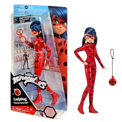 Imagen de Bandai Miraculous Ladybug Muñeca articulada con Sonido yoyo en Modo teléfono Disfraz de Vinilo Licencia Oficial Modelo 26 cm Juguete Infantil 4 años y + P50028