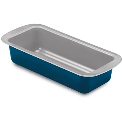Imagen de Guardini, Línea XBake, molde Plumacake 25 x 11 cm, Acero con revestimiento antiadherente, verde nuevo PFAS free, gris/azul