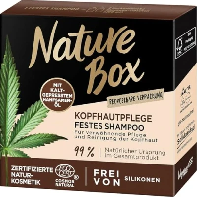 Imagen de Nature Box Champú sólido para el cuidado del cuero cabelludo, cáñamo (85 g), 3 unidades de 85 g