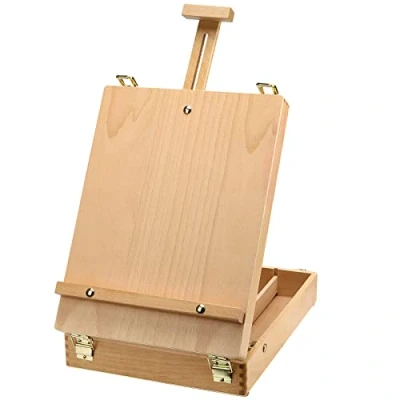 Imagen de ZEONHEI caballete de mesa madera, madera ajustable, arte portátil para pintura, dibujo, artistas