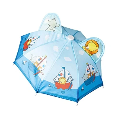 Imagen de Heless 183 Paraguas para muñecas con diseño de Amantes la Vela, protección Ideal en Condiciones Lluvia, Viento y Nieve, Color Azul Claro