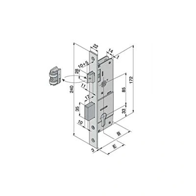 Imagen de Welka 10120100E Cerradura enroscable de cerezo con forma F22