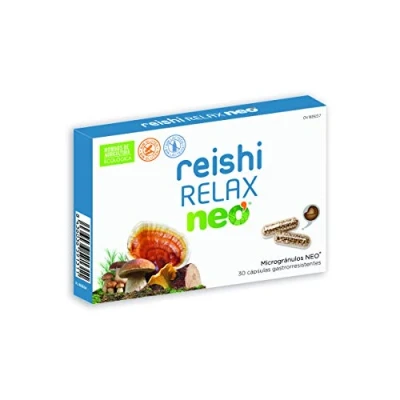Imagen de NEO REISHI Relax Complemento Alimenticio que Ayuda a la Relajación 30 Cápsulas Hongos de Agricultura Ecológica Apto para Vegetarianos Sin gluten ni Derivados Lácteos Tomar 1 o 2 al Día
