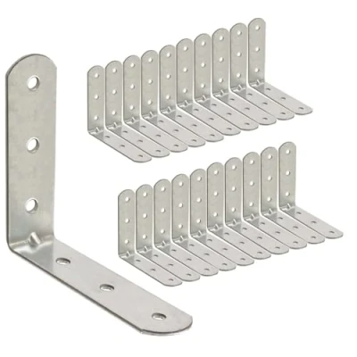 Imagen de OMIDEAS 20 soportes de ángulo (50 x 50 16) 90 grados en forma L, placa soporte esquina madera, metal, fijación, unión, reparación, conector galvanizado