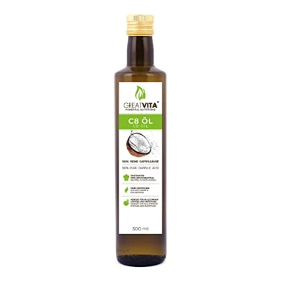Imagen de aceite MeaVita C8, a base de coco, MCT ácido caprílico, 500 ml