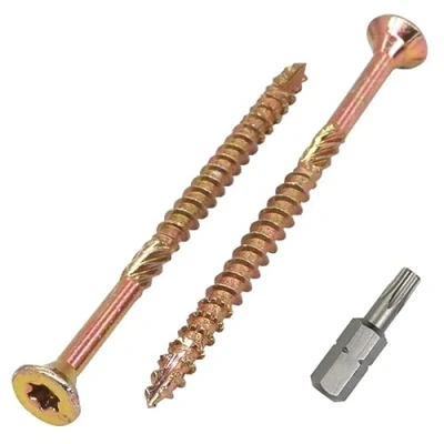 Imagen de SKIR&#039;CO Paquete de 100 tornillos universales acero chapado en zinc 4,0 x 60 mm, cabeza avellanada, torx, tipo 17, aglomerado (100, 4 mm)