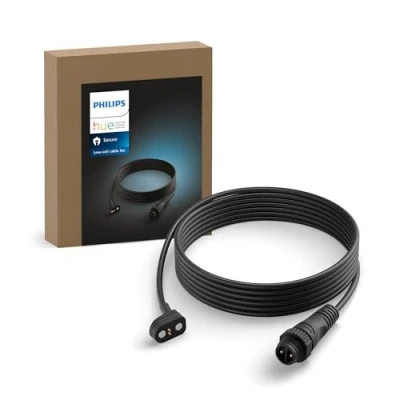 Imagen de Philips Hue Secure Cable Extensión para Exterior, 3 m, 24 V, Color Negro
