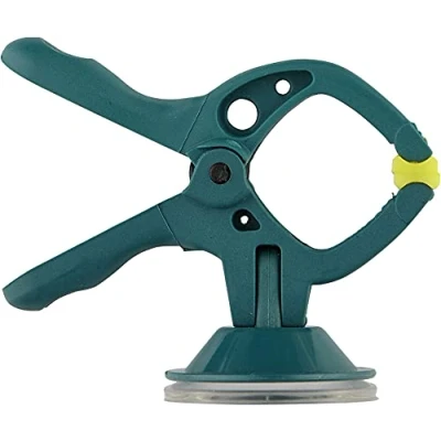 Imagen de wolfcraft 4 pinzas de resorte MINI 20 con ventosa I 3663000 Ayudante práctico ideal para el hogar, bricolaje y las manualidades