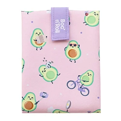 Imagen de Roll&#039;eat ® Bolsa Merienda Mr. Wonderful Porta Bocadillos con Envoltorio Reutilizable, Alimentos Ecológico sin BPA, de Tela, Color Avocado Boc&#039;n&#039;Roll
