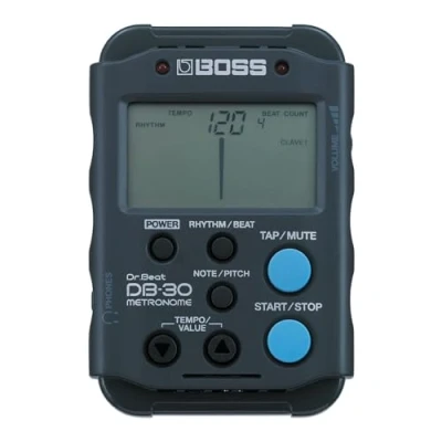 Imagen de Metrónomo digital BOSS DB 30 — Portátil, resistente y cargado de divertidos patrones para tocar al compás