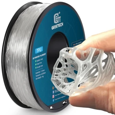 Imagen de GEEETECH TPU Filamento Flexible 1.75mm,Filamento 95A para impresora 3d,carrete de 1kg，Transparente