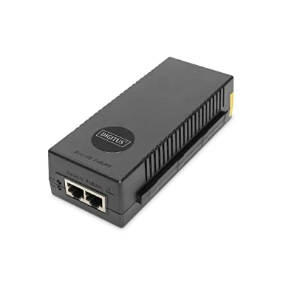 Imagen de DIGITUS Ethernet PoE+ Inyector 10 Gigabit 30 W presupuesto Power Over IEEE 802.3af/at Detección automática de Dispositivos PoE 100 m Alcance Negro