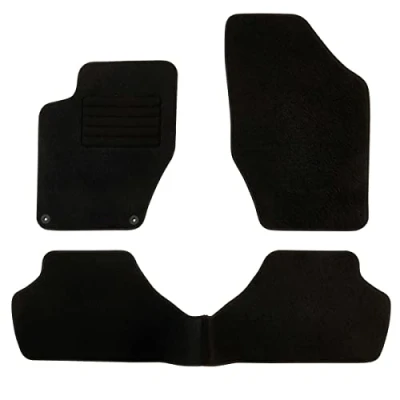 Imagen de DBS 1763962 Alfombrillas de coche A medida para 3 uds. Antideslizante Moqueta en negro 900 g/m² Aspecto terciopelo Modelo Star