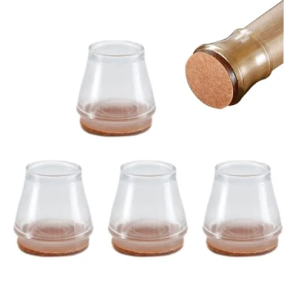 Imagen de Juego de 4 protectores patas silla, almohadillas para muebles madera dura, fieltro sillas, fundas silicona muebles, piernas sillas
