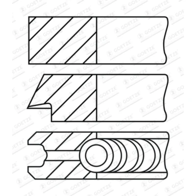 Imagen de GOETZE ENGINE 08 442900 10 Juego de Segmentos Pistón 75 PEUGEOT: 208 I Hatchback, 308 II 2008 Familiar, CITROËN: Berlingo