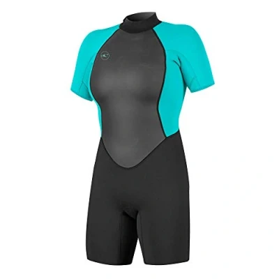Imagen de O&#039;Neill Reactor II 2mm Back Zip Spring Wetsuit Traje de Neopreno, Unisex, Negro/Aguamarina Claro, 36